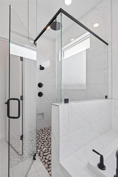 Bathroom with a shower stall