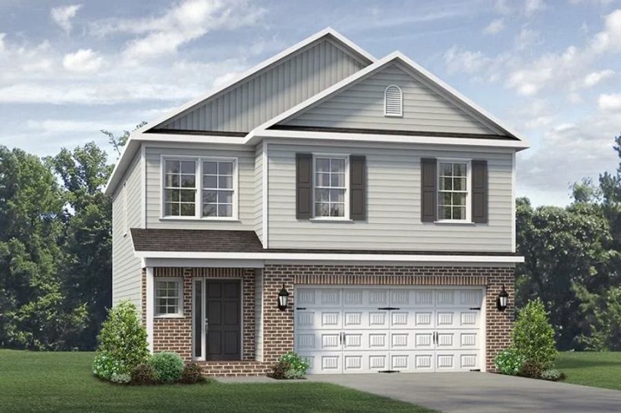 Representative exterior photo of a completed home built from the Southport by Keystone Homes NC in Brassfield Meadows, Burlington, NC (Image 31). Representative exterior photo of a completed home built from the Southport by Keystone Homes NC in Brassfield Meadows, Burlington, NC (Image 31).