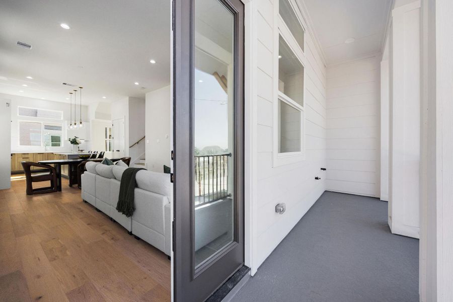 Balcony located on second floor