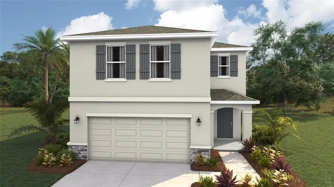 Front exterior of a new home in Star Farms at Lakewood Ranch, Lakewood Ranch, FL, highlighting curb appeal (Image 24).