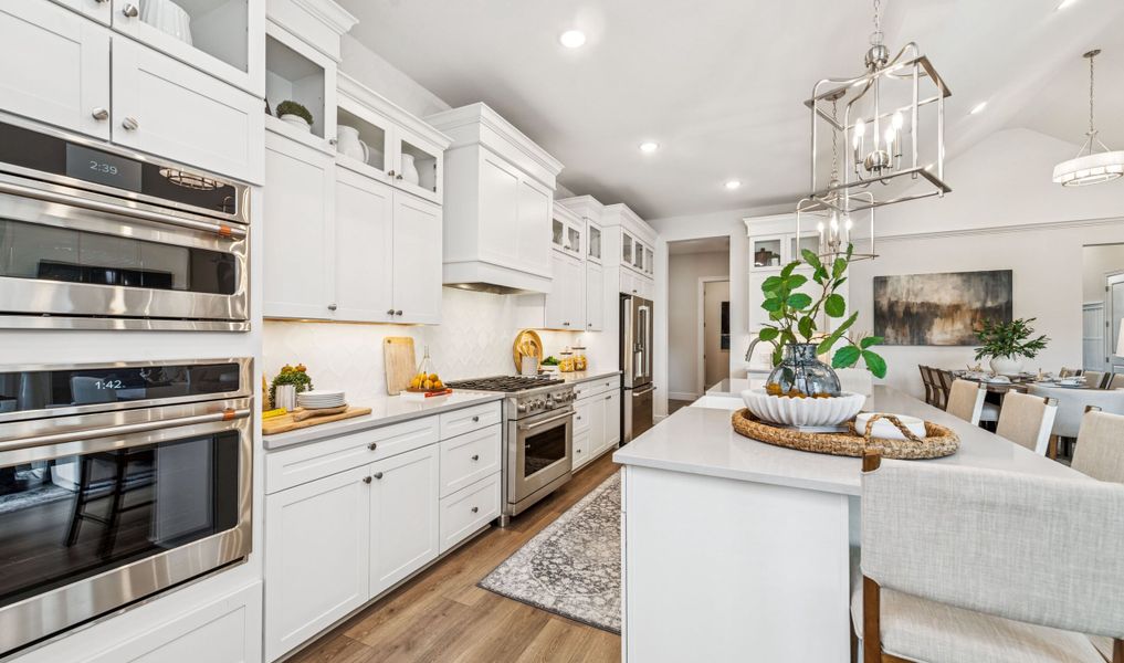 Kitchen with upper glass cabinets Kitchen with upper glass cabinets