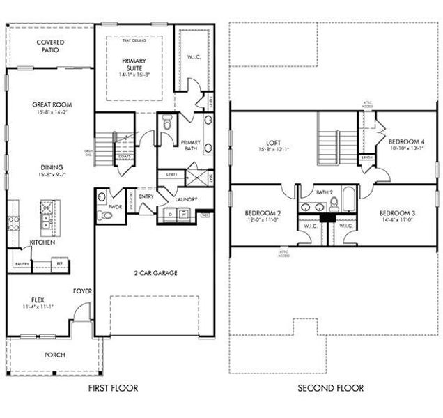 2D floor plan layout of this home in Brighton Springs, York, SC (Image 3). 2D floor plan layout of this home in Brighton Springs, York, SC (Image 3).