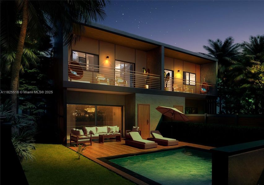 Exterior details and patio area of a home in , Miami (Image 3).