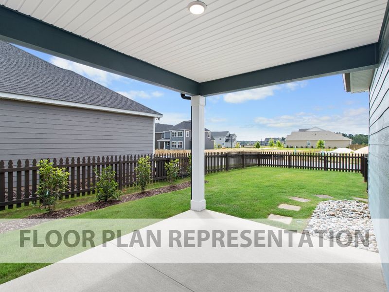 Covered Back Porch | Wren Plan by Ivey Homes in Tillery Park
