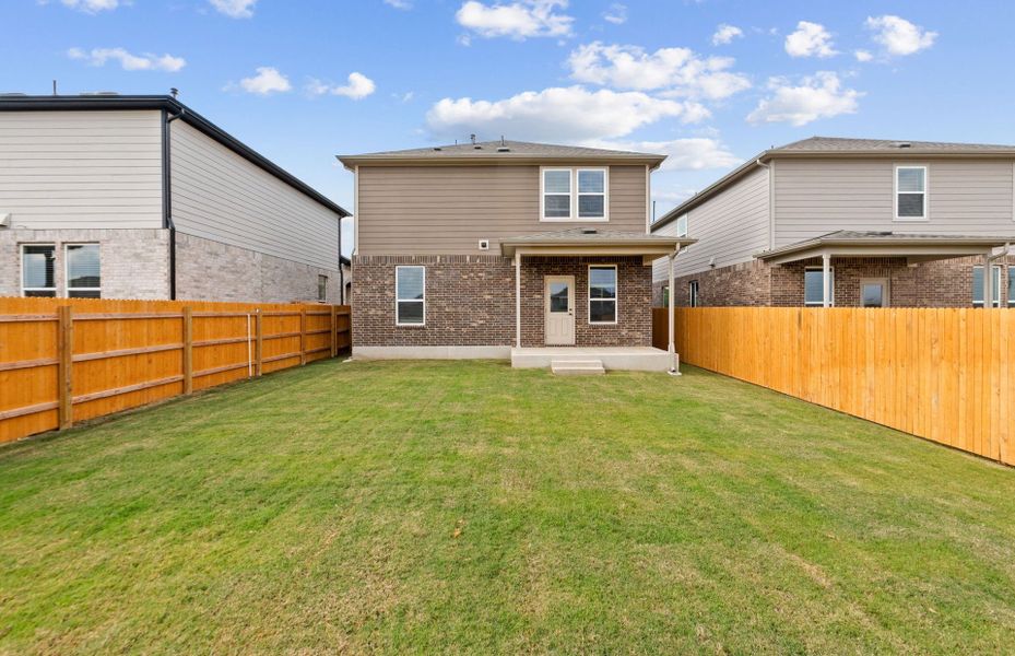 Exterior details and patio area of a home in Crosswinds, Kyle (Image 9). Exterior details and patio area of a home in Crosswinds, Kyle (Image 9).