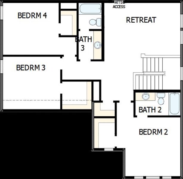 2D floor plan layout of this home in The Preserve at Five Oaks, Lebanon, TN (Image 5).