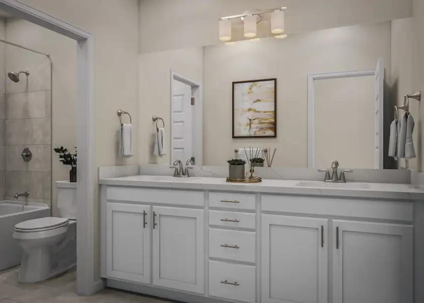 Furnished interior view inside a new home in Terrace Collection At Turner's Crossing, Buda (Image 17).