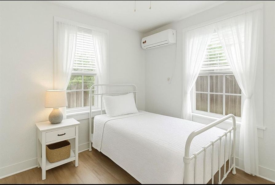 Virtually staged bedroom