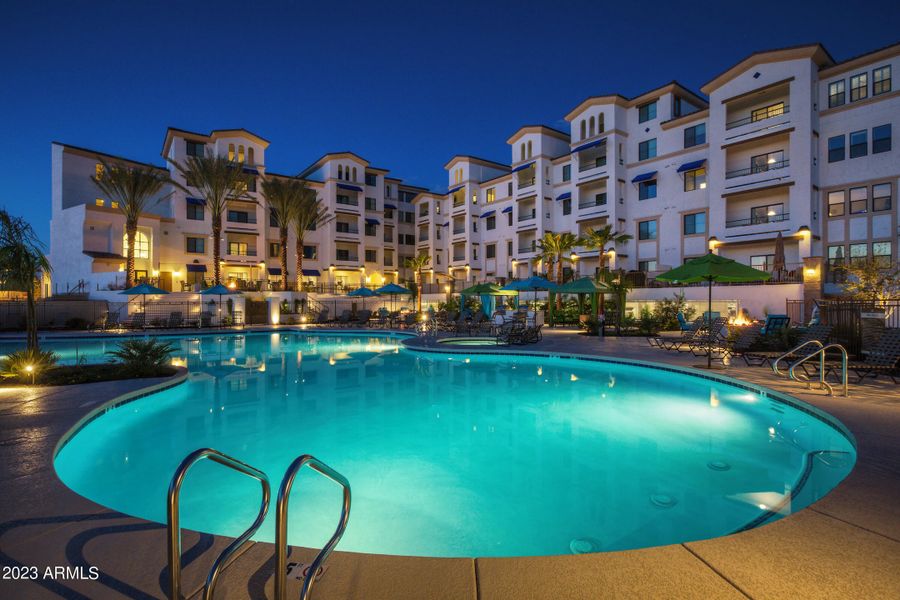 Night photo of The Cays Resort Pool