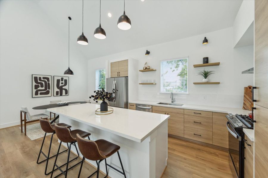 A kitchen island fit for a gathering with friends and family