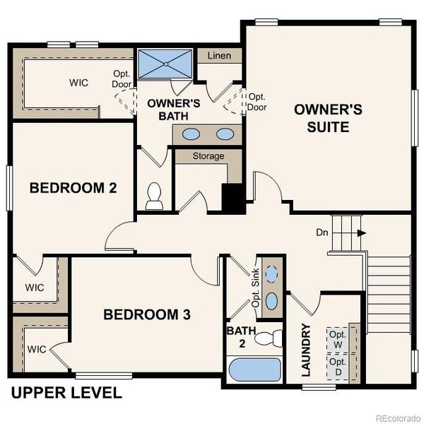 2D floor plan layout of this home in The Aurora Highlands, Aurora, CO (Image 2).