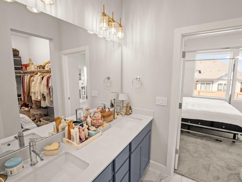 Furnished interior view inside a new home in The Colony, Bastrop (Image 20). Furnished interior view inside a new home in The Colony, Bastrop (Image 20).