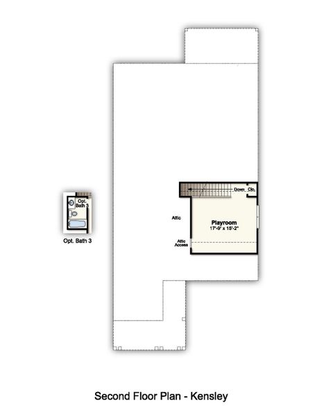 2D floor plan layout for the Kensley by Grant & Co in Myers Park, Arlington, TN (Image 4).