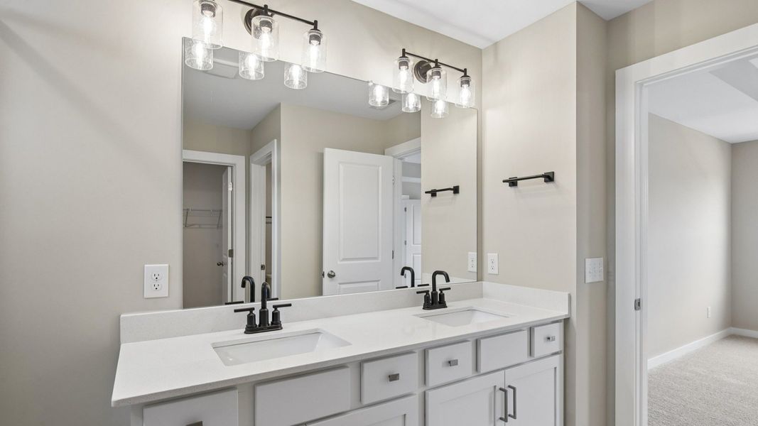 Bathroom with dual vanity