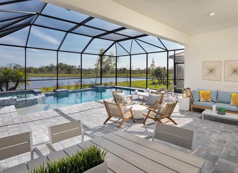 Exterior details and patio area of a home in Wellen Park, Venice (Image 3).