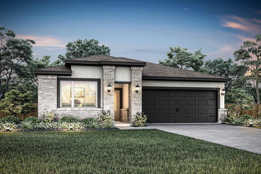 Front exterior of a new home in , Rosenberg, TX, highlighting curb appeal (Image 1). Front exterior of a new home in , Rosenberg, TX, highlighting curb appeal (Image 1).