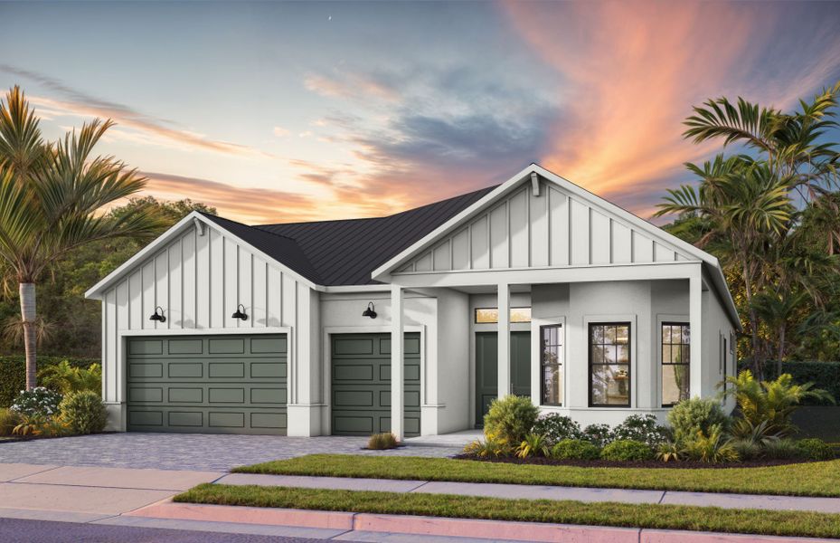 Representative exterior photo of a completed home built from the Layton by DiVosta in Amara, Lake Worth, FL (Image 1). Representative exterior photo of a completed home built from the Layton by DiVosta in Amara, Lake Worth, FL (Image 1).