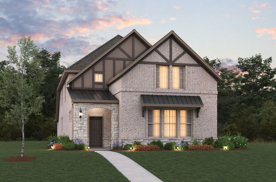 Representative exterior photo of a completed home built from the Brenham by Beazer Homes in Wildflower Ranch, Northlake, TX (Image 2). Representative exterior photo of a completed home built from the Brenham by Beazer Homes in Wildflower Ranch, Northlake, TX (Image 2).