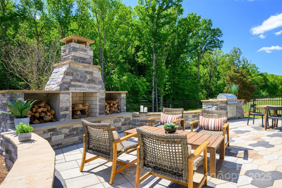 Exterior details and patio area of a home in North Creek Village, Huntersville (Image 21).