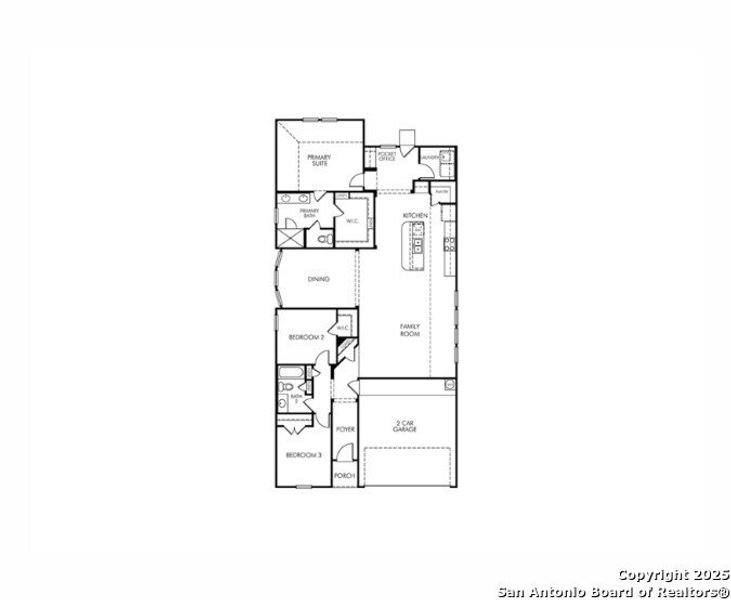 2D floor plan layout of this home in Remington Ranch, San Antonio, TX (Image 2).