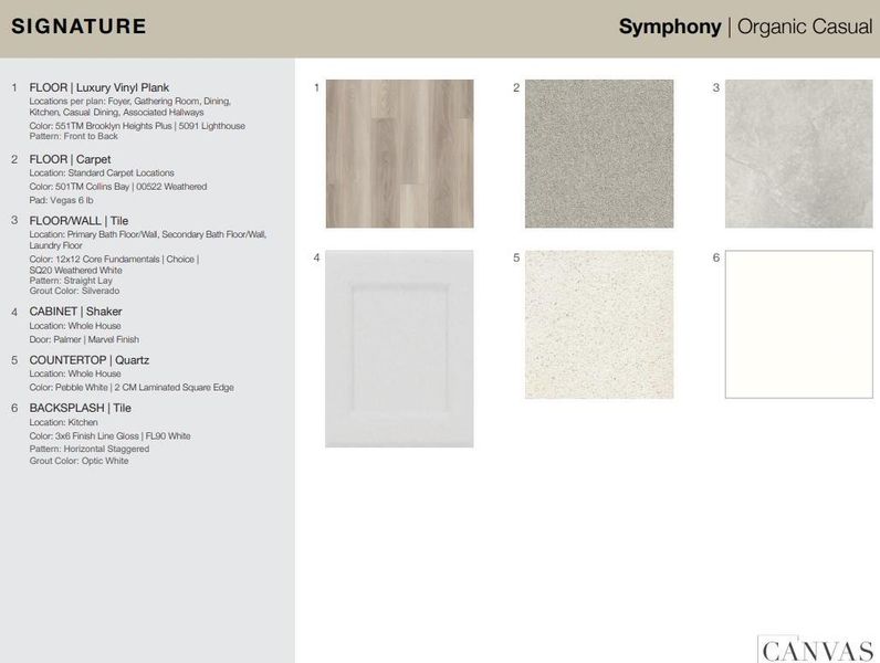1126 Buffalo Run design selections. Home is currently under construction and selections are subject to change.