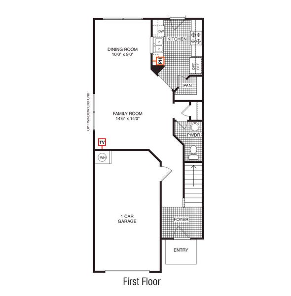 2D floor plan layout of this home in Tanglewood Townes, Greenville, SC (Image 3).