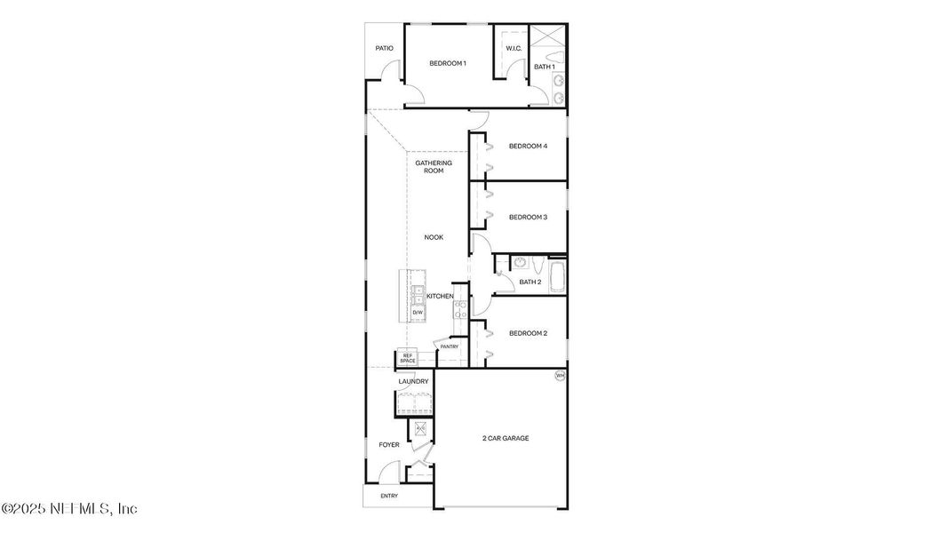 2D floor plan layout of this home in Grand Reserve, Bunnell, FL (Image 5).