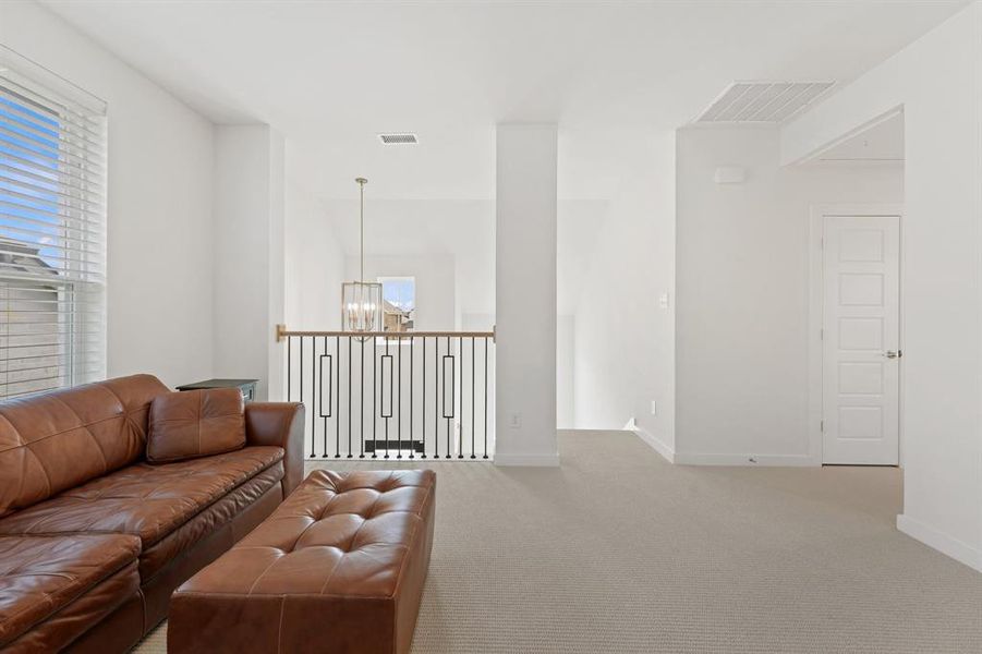 Furnished interior view inside a new home in Pecan Square, Northlake (Image 19). Furnished interior view inside a new home in Pecan Square, Northlake (Image 19).