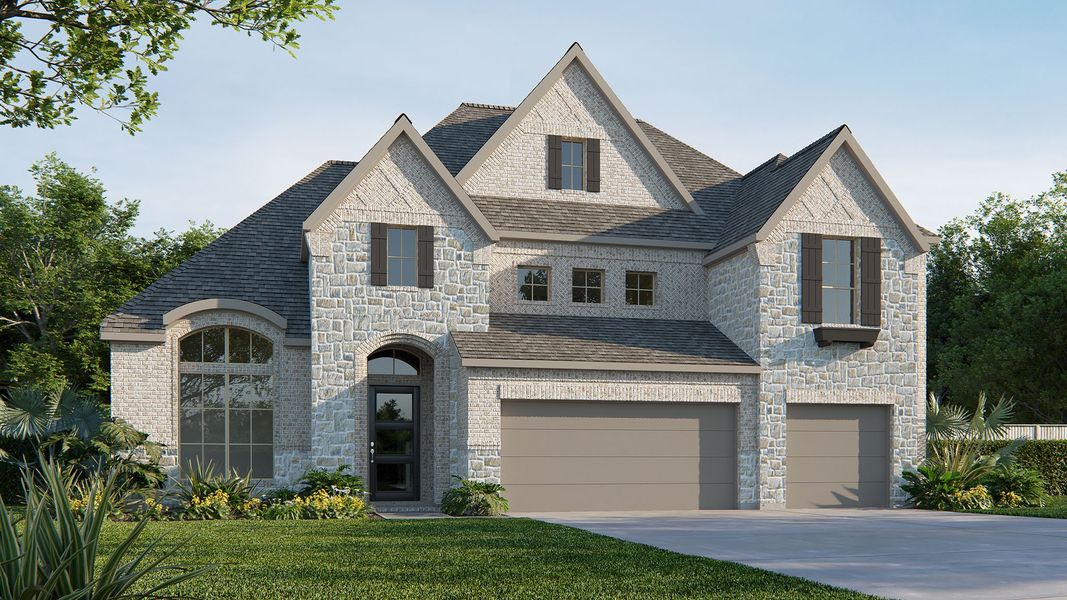 Representative exterior photo of a completed home built from the 4054W by Perry Homes in Legacy Prairie at Katy Court, Katy, TX (Image 3). Representative exterior photo of a completed home built from the 4054W by Perry Homes in Legacy Prairie at Katy Court, Katy, TX (Image 3).