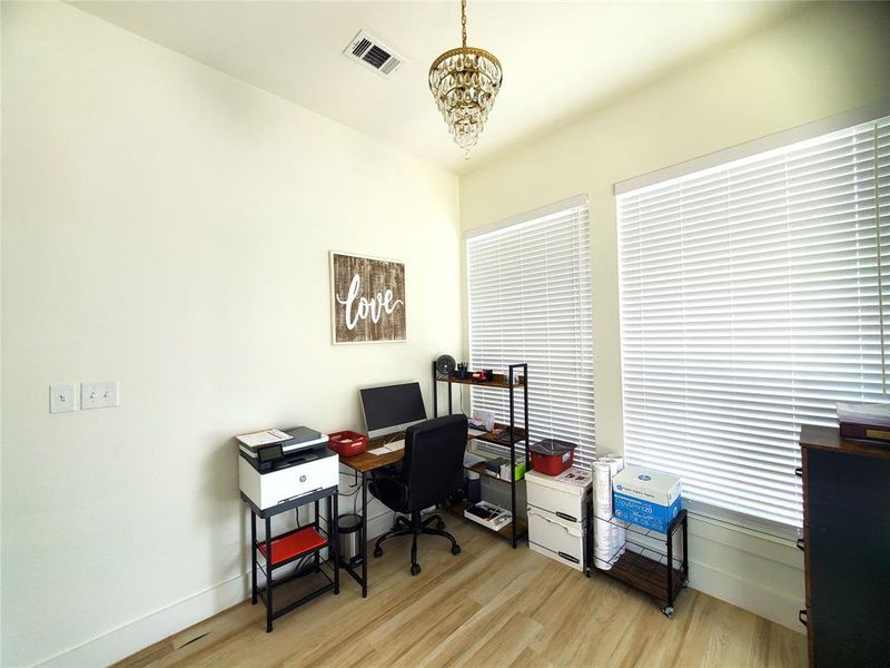 Office with Chandelier