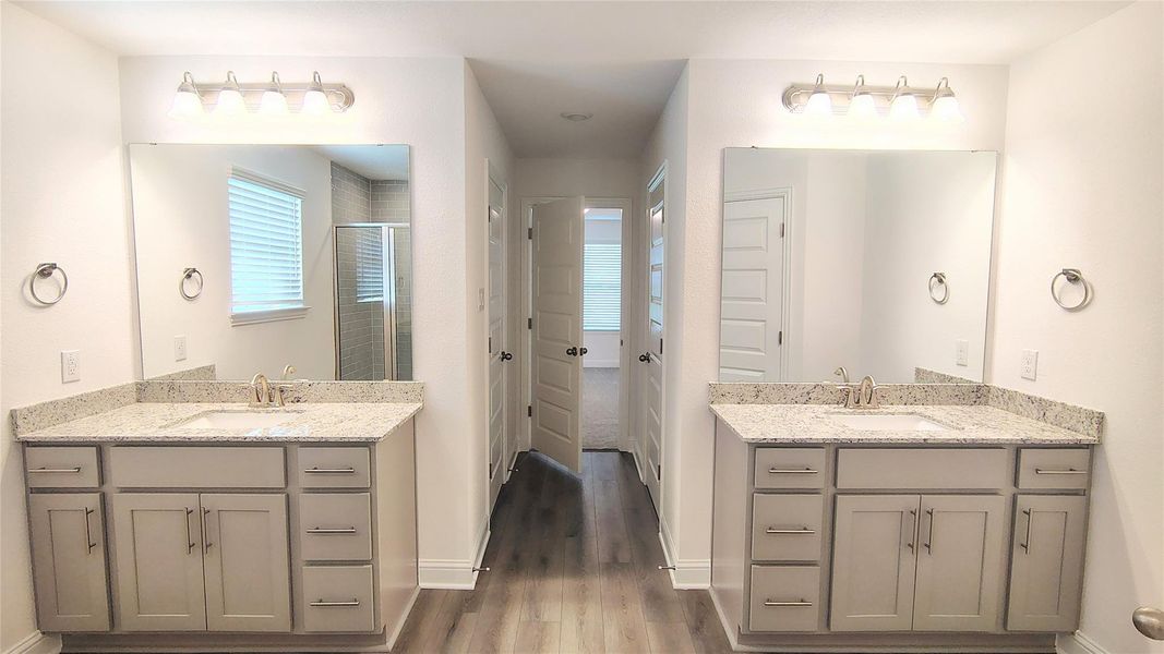 Primary Separate double Sinks and double closets Primary Separate double Sinks and double closets