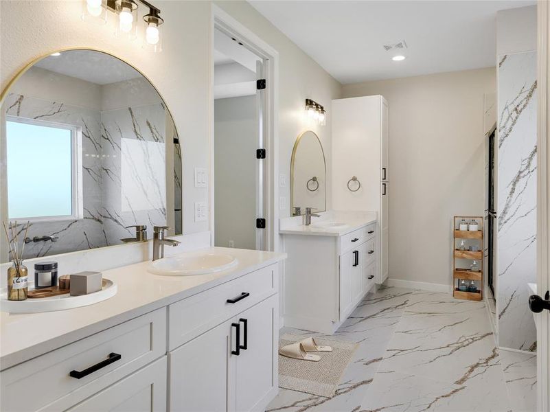 Virtual Staged Master Bathroom