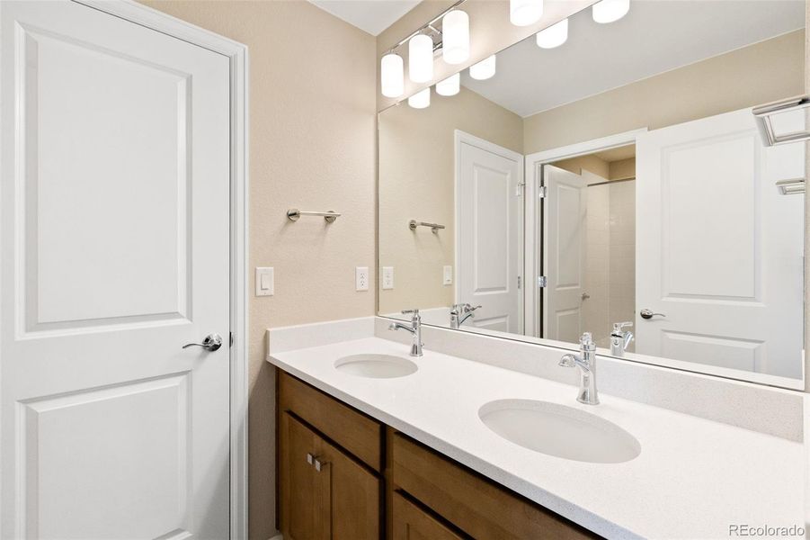 Furnished interior view inside a new home in Woodrose at Painted Prairie, Aurora (Image 7).