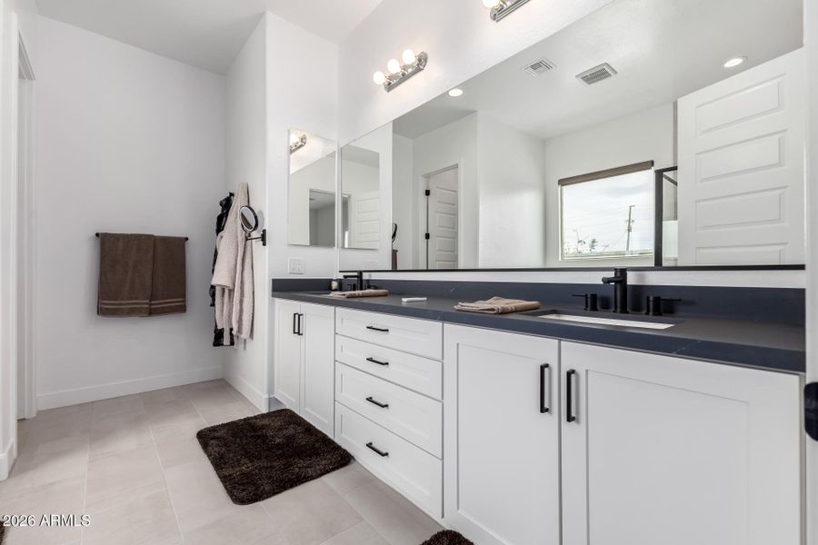 Quartz counters owners bath