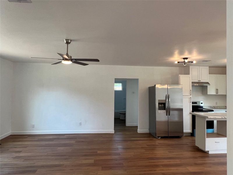 Living room to doorway to the hall to two bed rooms Living room to doorway to the hall to two bed rooms