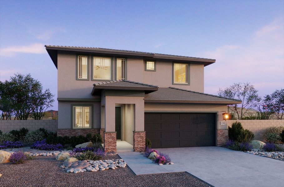 Representative exterior photo of a completed home built from the 3505 by Risewell Homes in Mason Ranch II, Surprise, AZ (Image 3).