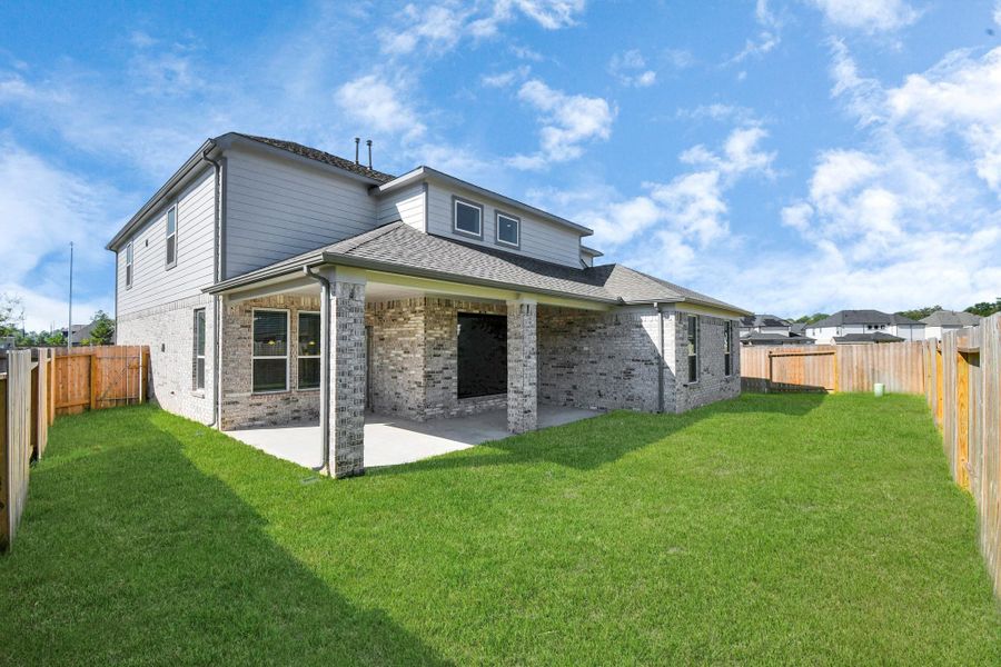 Exterior details and patio area of a home in Bradbury Forest, Spring (Image 4). Exterior details and patio area of a home in Bradbury Forest, Spring (Image 4).