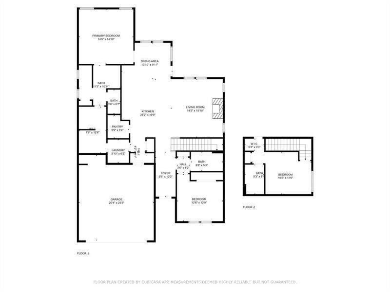 2D floor plan layout of this home in Cooks Farm, Woodstock, GA (Image 5).
