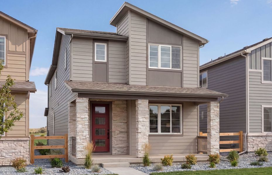Representative exterior photo of a completed home built from the Blake by Pulte Homes in Strata, Dacono, CO (Image 2). Representative exterior photo of a completed home built from the Blake by Pulte Homes in Strata, Dacono, CO (Image 2).