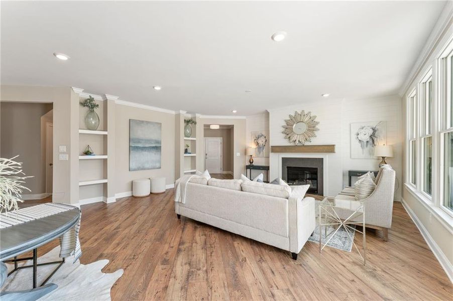Furnished interior view inside a new home in The Courtyards of Franklin Goldmine, Cumming (Image 15).