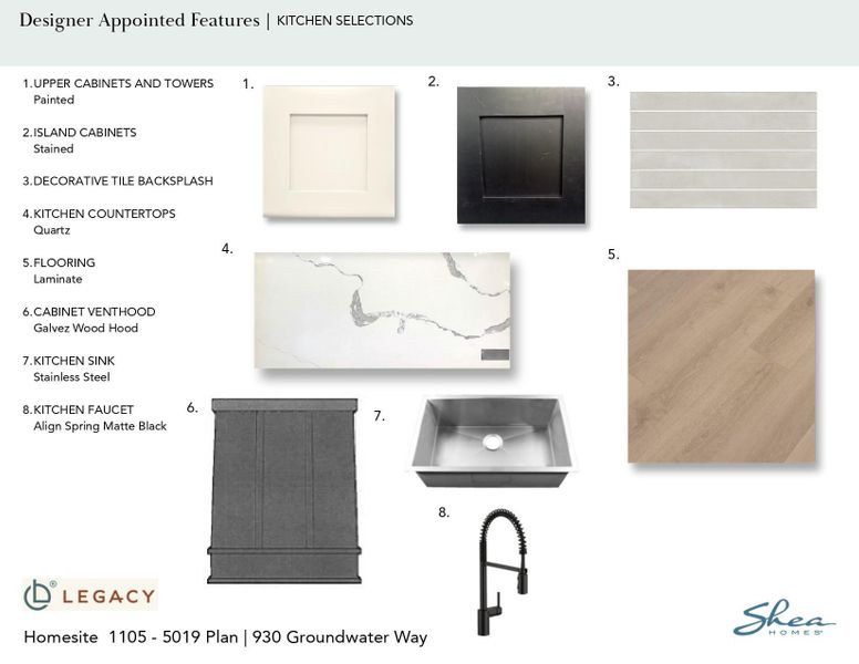 Sample of building materials used in homes in Legacy, League City (Image 3).