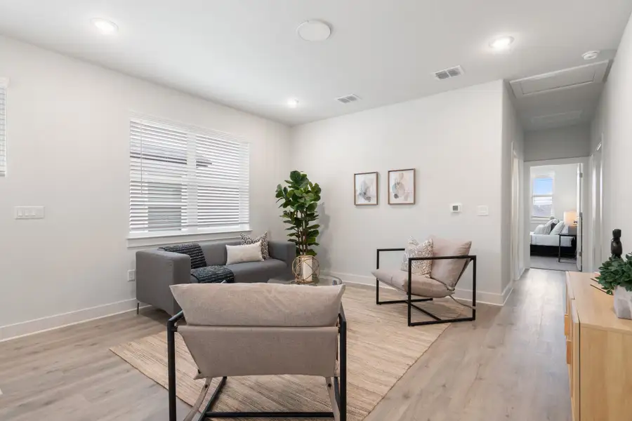 Furnished interior view inside a new home in Foxfield, Austin (Image 7). Furnished interior view inside a new home in Foxfield, Austin (Image 7).
