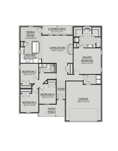 2D floor plan layout for the Ravenswood V G by DSLD Homes in Houston Place, Crestview, FL (Image 2). 2D floor plan layout for the Ravenswood V G by DSLD Homes in Houston Place, Crestview, FL (Image 2).