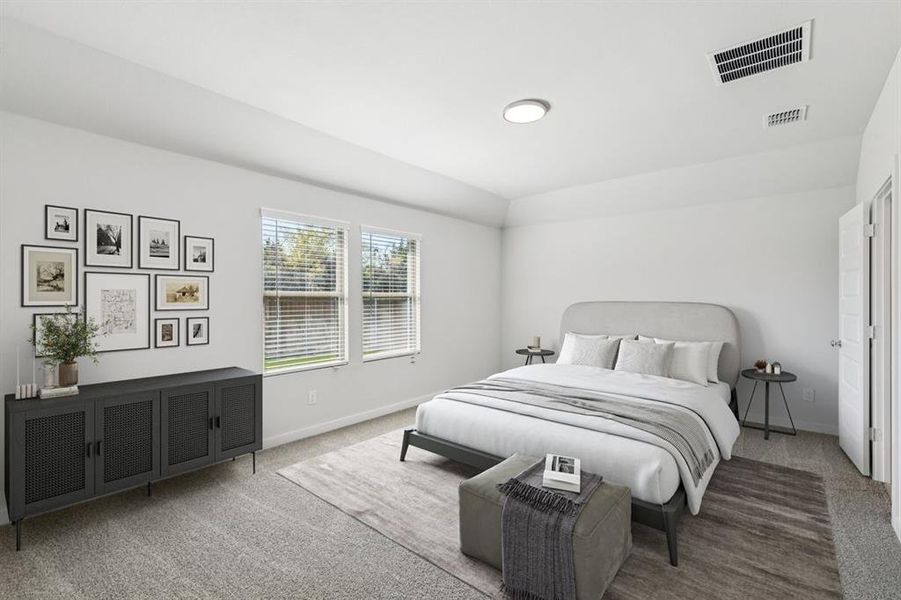 Primary Suite in the Oscar home plan by Trophy Signature Homes – REPRESENTATIVE PHOTO
