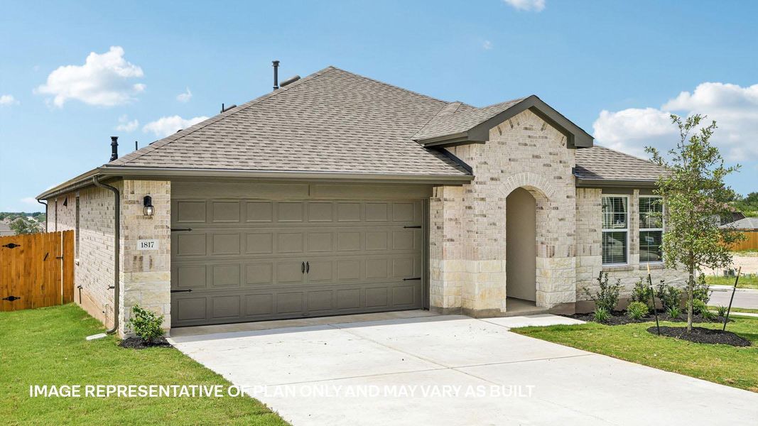 Front exterior of a new home in Riverview, Georgetown, TX, highlighting curb appeal (Image 15). Front exterior of a new home in Riverview, Georgetown, TX, highlighting curb appeal (Image 15).