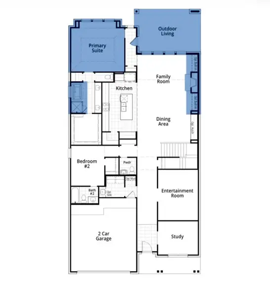 2D floor plan layout of this home in Mosaic: 50ft. lots, Celina, TX (Image 5).