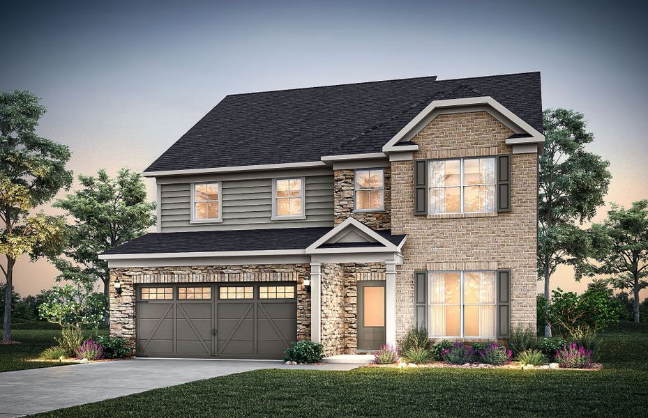 Representative exterior photo of a completed home built from the Continental by Pulte Homes in Riversprings, Dacula, GA (Image 20). Representative exterior photo of a completed home built from the Continental by Pulte Homes in Riversprings, Dacula, GA (Image 20).