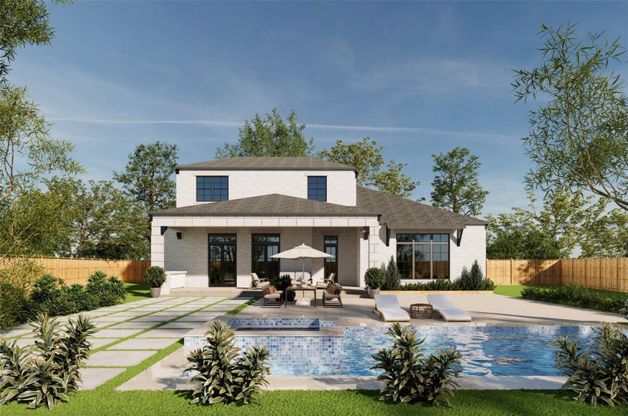 Artist Rendering of back yard. *Pool not included. Only intended to show potential.