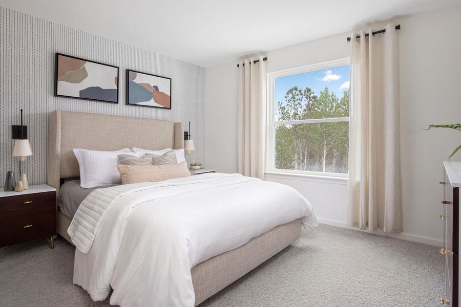 Representative furnished interior of a home built from the Plan 1155 Modeled by KB Home in Aster Ridge, Durham (Image 5).