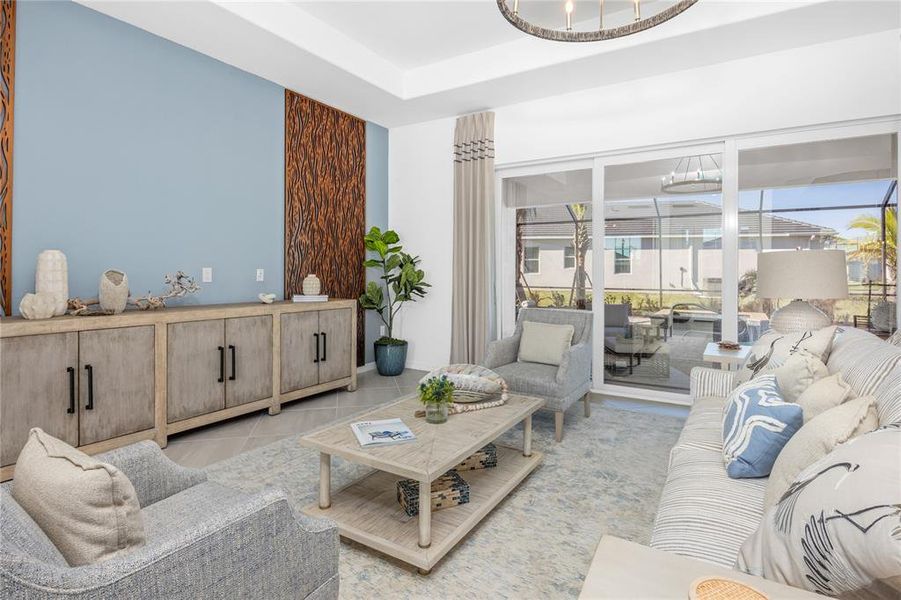 Furnished interior view inside a new home in Calusa Country Club, Lakewood Ranch (Image 10).